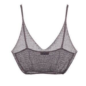 Zara Silver Mesh Crop Top